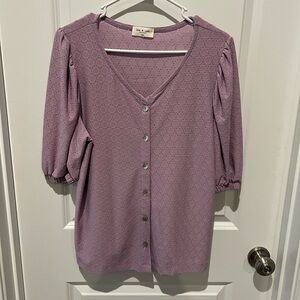 Kim & Cami Lavender Button-Up Blouse size large